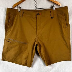 Simms Guide Short Mens 44W SPF50 Fishing Sport Performance Hiking Gear Tan Beige